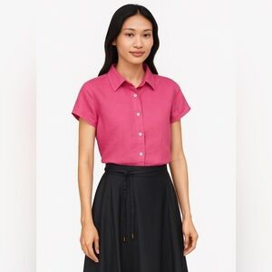 Jim Thompson 100% Linen Button-Down Top | Size 12